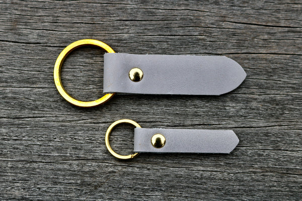 Leather Dog Tag or Keychain (Grey)