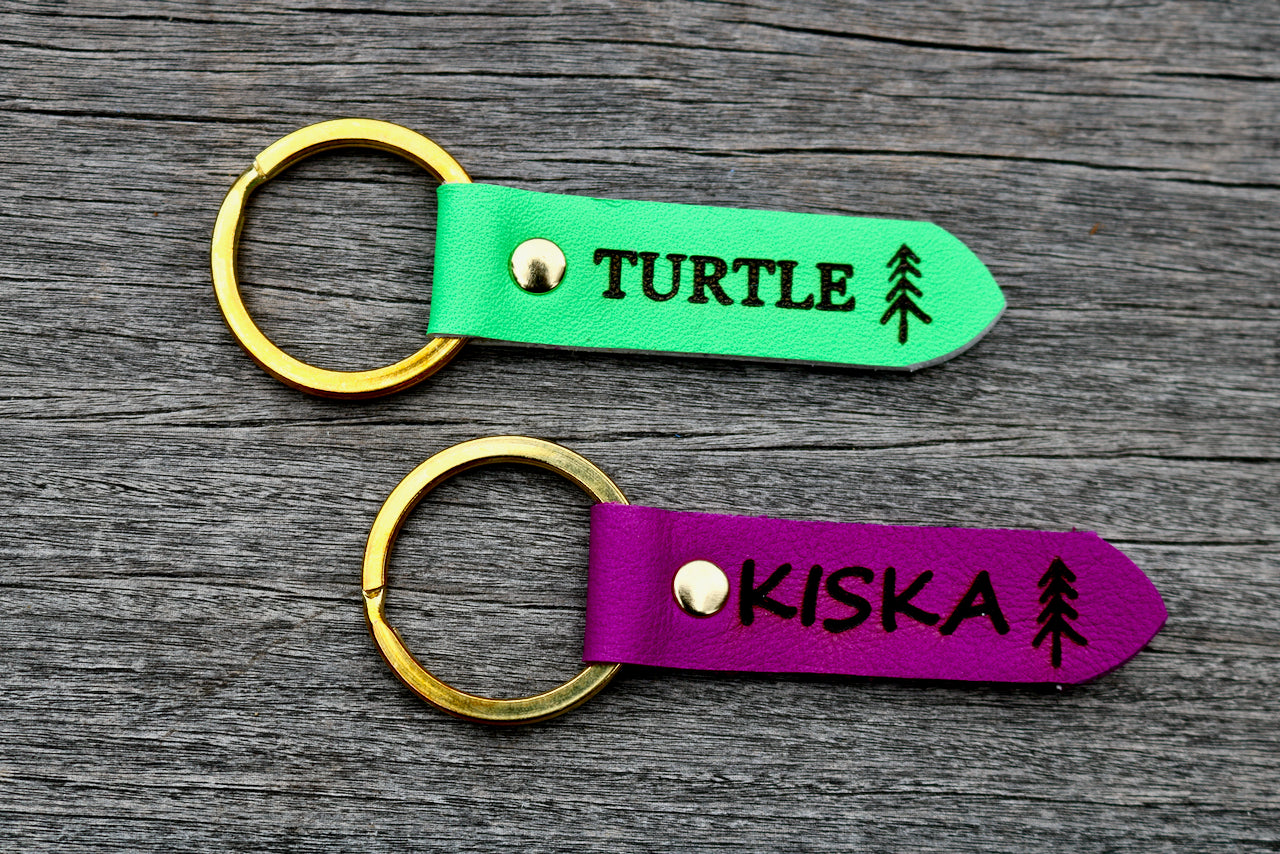 Leather Dog Tag or Keychain (Neon Green - S Only)