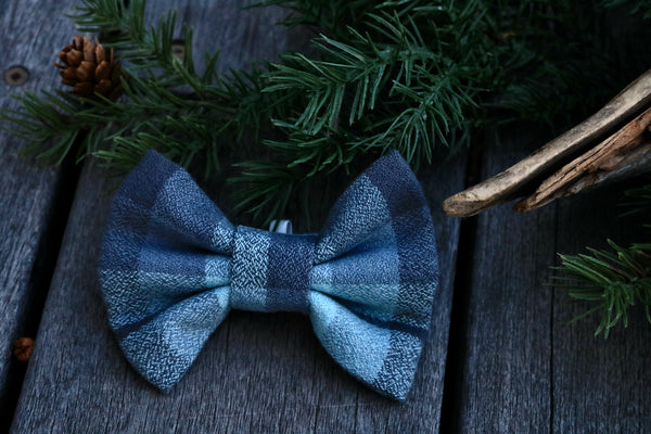 Glacier Plaid Pet Bow