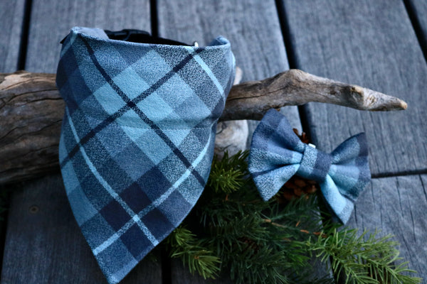 Glacier Plaid Pet Bow