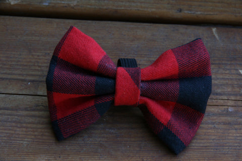 Red Plaid Pet Bow