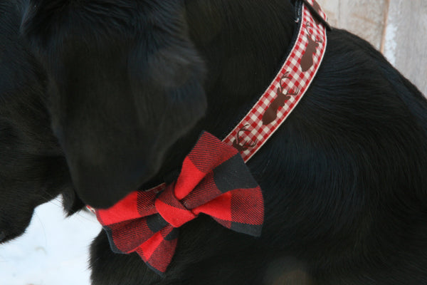 Red Plaid Pet Bow