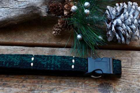 Green and Gold Wool 1" Collar